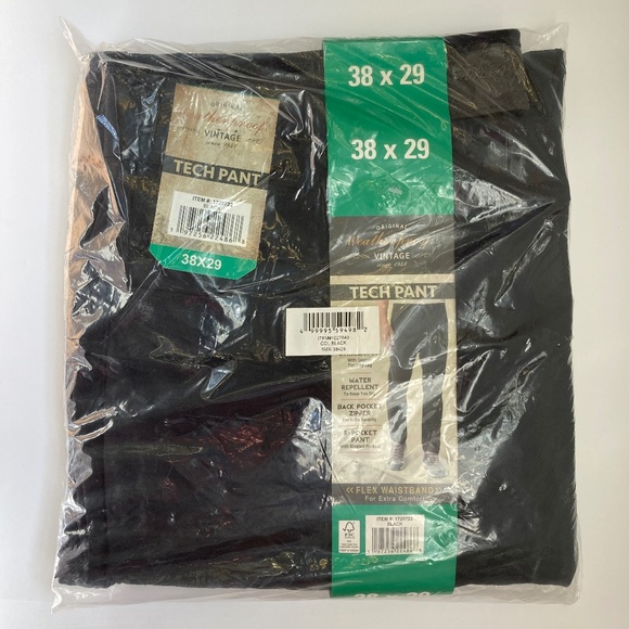 Men's Weatherproof Vintage Hybrid Tech Regular Taper Pants Black Size 38x29 NWT - Picture 1 of 4